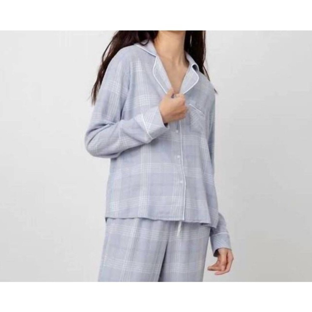 Rails Preppy Plaid Pajama Button Down Shirt Women's Medium Sleep Cozy Lounge